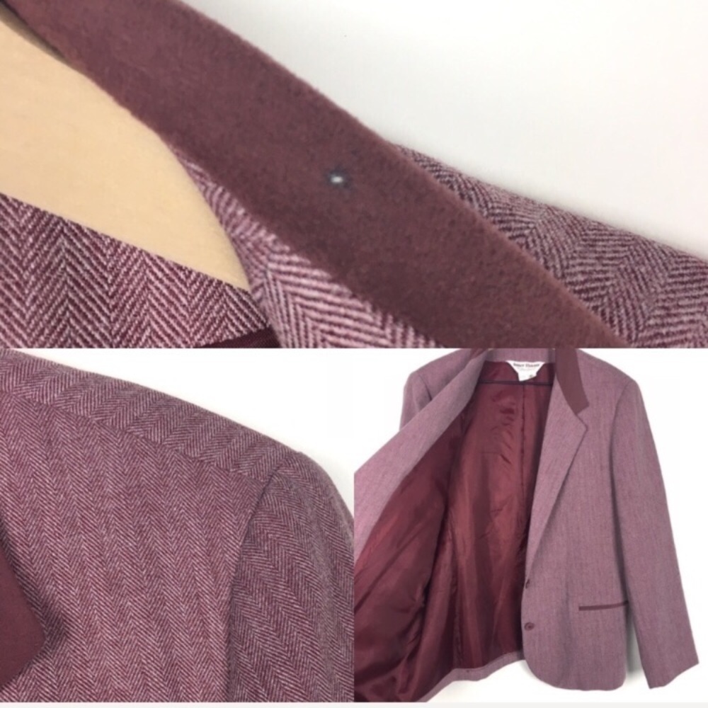 VINTAGE Skirt Suit Blazer Herringbone Ship’N Shore Retro 80s Secretary Size 18 - Picture 5 of 8